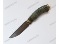 Авторский нож ручной работы (булат, стабилизированное дерево, карельская береза, латунь)