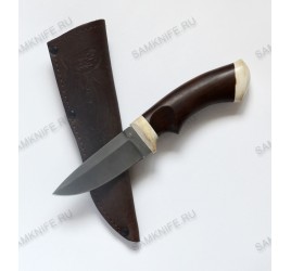 Авторский нож ручной работы (булат, стабилизированное дерево, рог)