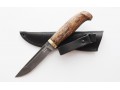 Авторский нож ручной ковки Финский, сталь Х12МФ, рукоять орех, с чехлом