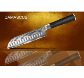 Нож кухонный стальной Сантоку Samura Damascus SD-0094/G-10