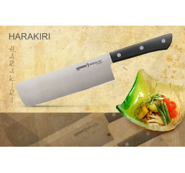 Нож кухонный Накири Samura Harakiri, 161 мм, рук. черный пластик