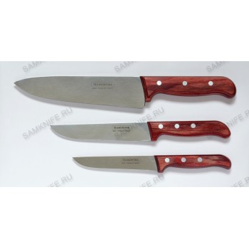 Полупрофессиональная поварская тройка кухонных ножей Tramontina