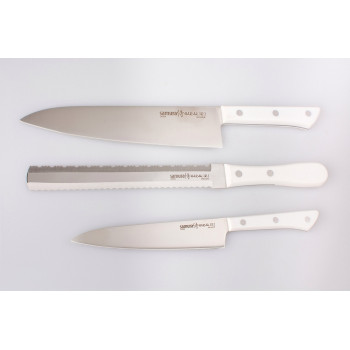 Поварская тройка японских кухонных ножей Samura