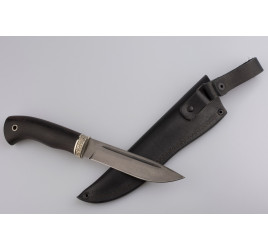 Нож туристический ручной ковки, 245 мм, сталь х12 мф кованная, рук. черный граб мельхиор